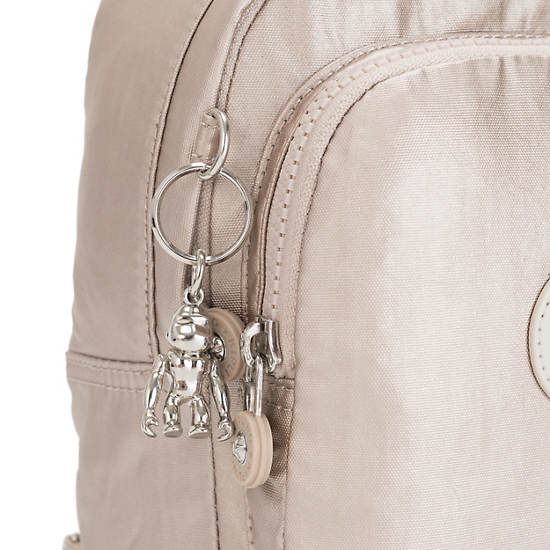 Plecaki Kipling Delia Compact Metallic Convertible Beżowe | PL 1657TC